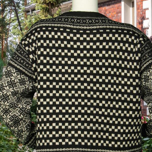 Vintage Squaw Valley Fair Isle Nordic Norwegian Icelandic Wool Cardigan Sweater - Picture 4 of 10